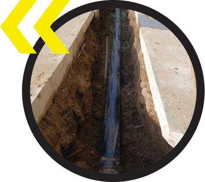 new sewer line installed